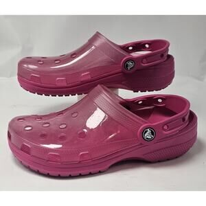 Crocs Classic Translucent Clog Pink Women’s Size 7 Men’s Size 5 Unisex